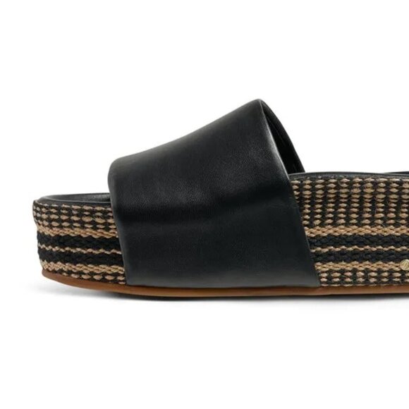 Beek Albatross Textile Leather Platform Sandal Black - Picture 3 of 4